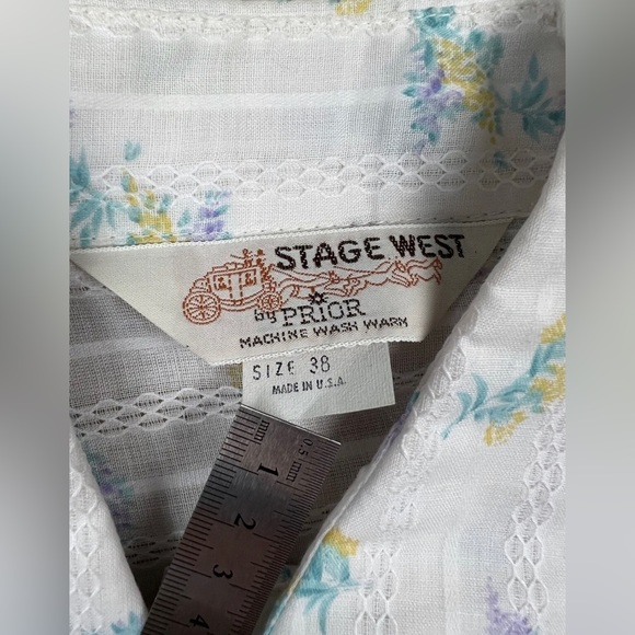 Vintage Stage West by Prior Pearl Lace Button Up Scully Sz 38 Made in USA NWT - Picture 10 of 11